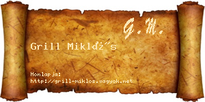 Grill Miklós névjegykártya
