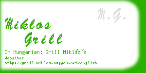 miklos grill business card